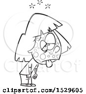 Poster, Art Print Of Cartoon Outline Contagious Sick Girl