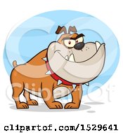 Clipart Of A Tough Tan Bulldog Royalty Free Vector Illustration
