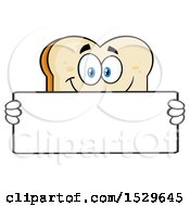 Poster, Art Print Of Sliced Bread Mascot Character Holding A Blank Sign