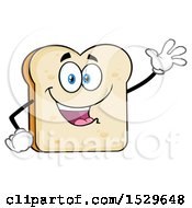 Poster, Art Print Of Sliced Bread Mascot Character Waving