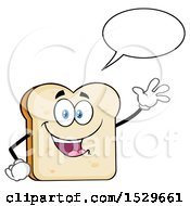 Poster, Art Print Of Sliced Bread Mascot Character Talking And Waving