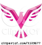 Clipart Of A Pink V Shaped Eagle Flying Royalty Free Vector Illustration