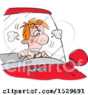 Poster, Art Print Of Cartoon Angry White Male Driver Stuck In A Traffic Jam