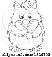 Poster, Art Print Of Black And White Cute Hamster