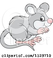 Clipart Of A Cute Gray Mouse Royalty Free Vector Illustration