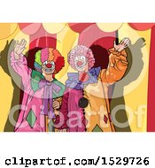Poster, Art Print Of Two Clowns Against A Big Top