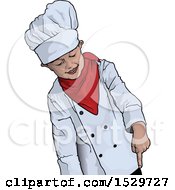 Clipart Of A Little Chef Boy Royalty Free Vector Illustration