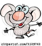 Clipart Of A Happy Mouse Royalty Free Vector Illustration
