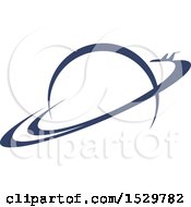 Clipart Of A Navy Blue Planet Royalty Free Vector Illustration