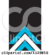 Poster, Art Print Of Black Business Card Design With White And Blue Roof Tops Or Triangles