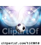 Poster, Art Print Of 3d Soccer Ball Under Flares And Spot Lights
