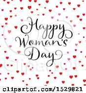 Happy Womans Day Design With Hearts On White