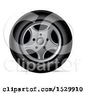 Clipart Of A Car Rim And Tire Royalty Free Vector Illustration