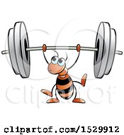 Poster, Art Print Of Red Ant Lifting A Barbell