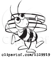 Poster, Art Print Of Black And White Ant Carrying Plate Weights On His Back