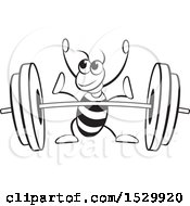 Poster, Art Print Of Black And White Ant Ready To Lift A Barbell