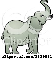 Poster, Art Print Of Cute Elephant Raising His Trunk