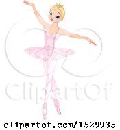 Poster, Art Print Of Pretty Blond Princess Ballerina Dancing