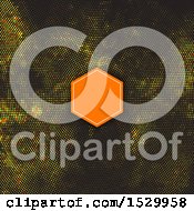 Clipart Of A Halftone Dots Background With A Blank Frame Royalty Free Vector Illustration
