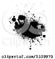 Clipart Of A Black Ink Grunge Splatter Royalty Free Vector Illustration