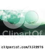 Poster, Art Print Of Background Of A 3d Lake And Hills