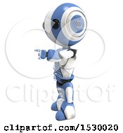 Clipart Of A 3d Ao Maru Robot Pointing To The Left Royalty Free Illustration