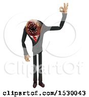 Clipart Of A 3d Professional Parasite Gesturing Perfect Or Ok Royalty Free Illustration
