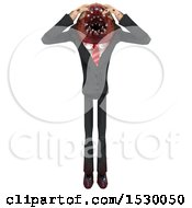 Clipart Of A 3d Frustrated Professional Parasite Royalty Free Illustration
