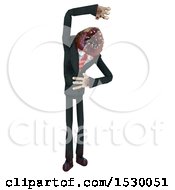 Clipart Of A 3d Professional Parasite Devouring Something Royalty Free Illustration