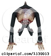 Clipart Of A 3d Professional Parasite Crawling Royalty Free Illustration