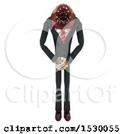 Clipart Of A 3d Professional Parasite Covering Its Crotch Royalty Free Illustration