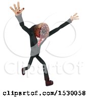 Clipart Of A 3d Professional Parasite Running Royalty Free Illustration