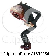 Clipart Of A 3d Professional Parasite Bent Over In Pain Royalty Free Illustration