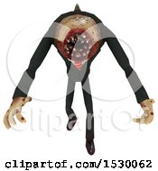 Clipart Of A 3d Professional Parasite Attacking Royalty Free Illustration