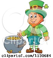 St Patricks Day Leprechaun With A Pot Of Gold