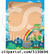 Poster, Art Print Of Scroll Border Of A St Patricks Day Leprechaun