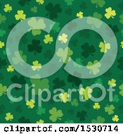 Clipart Of A Seamless Shamrock Clover St Patricks Day Background Pattern Royalty Free Vector Illustration