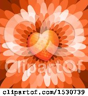 Clipart Of A Flower Petal Background With A Love Heart Royalty Free Vector Illustration