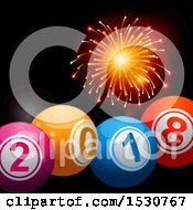 Poster, Art Print Of Firework Over 3d 2018 Bingo Or Lottery Balls