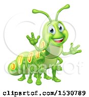 Poster, Art Print Of Happy Green Caterpillar