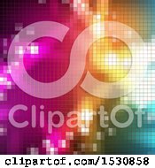 Clipart Of A Colorful Pixel Mosaic Background Royalty Free Vector Illustration