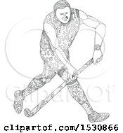 Poster, Art Print Of Sketched Field Hockey Athlete In Action