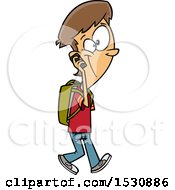 Clipart Of A Cartoon Caucasian Teen Boy Walking And Talking On A Cell Phone Royalty Free Vector Illustration by toonaday