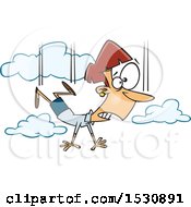 Clipart Of A Cartoon Caucasian Woman Falling And Taking A Leap Of Faith Royalty Free Vector Illustration