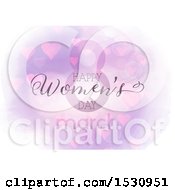 Clipart Of A Happy Womens Day Design With Hearts In Watercolor Royalty Free Vector Illustration