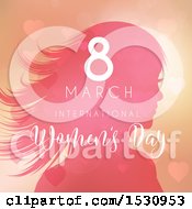 Poster, Art Print Of Happy Womens Day Design With A Silhouetted Woman And Hearts