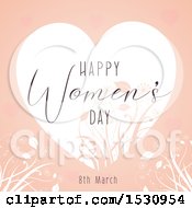 Clipart Of A Happy Womens Day Design With A Heart And Vines Royalty Free Vector Illustration by KJ Pargeter