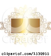 Clipart Of A Gradient Golden Ornate Frame Royalty Free Vector Illustration by KJ Pargeter