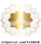 Clipart Of A Gradient Golden Ornate Frame Royalty Free Vector Illustration