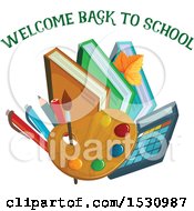 Clipart Of A Welcome Back To School Design Royalty Free Vector Illustration